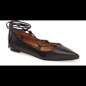 Halogen lace up flats in black, size 7